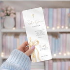 Gold Candle Baptism Bookmark Favor