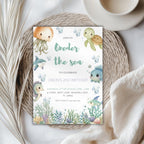 Under the Sea Watercolor First Birthday Invitation