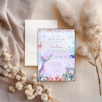 Pastel Mermaid Under the Sea Kids Birthday Invitation
