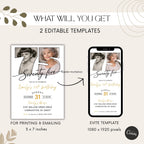 Photo Timeline 75th Birthday Invitation