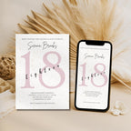 Blush Minimalist 18th Birthday Invitation
