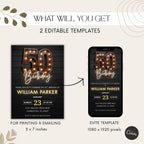Rustic Wooden Marquee 50th Birthday Invitation