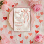 Valentines Party Invitation Pink Bow