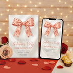 Pink Bow Galentines Party Invitation