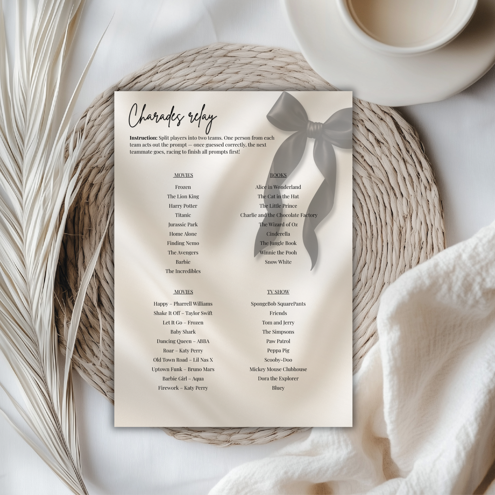 19 Black Bow Birthday Party Games