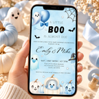A Little Boo Baby Shower Invitation Blue