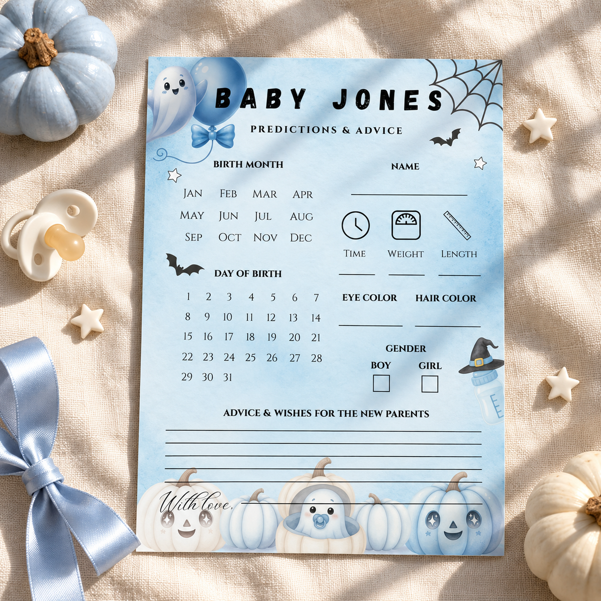 Little Boo Blue Predictions & Advice Card