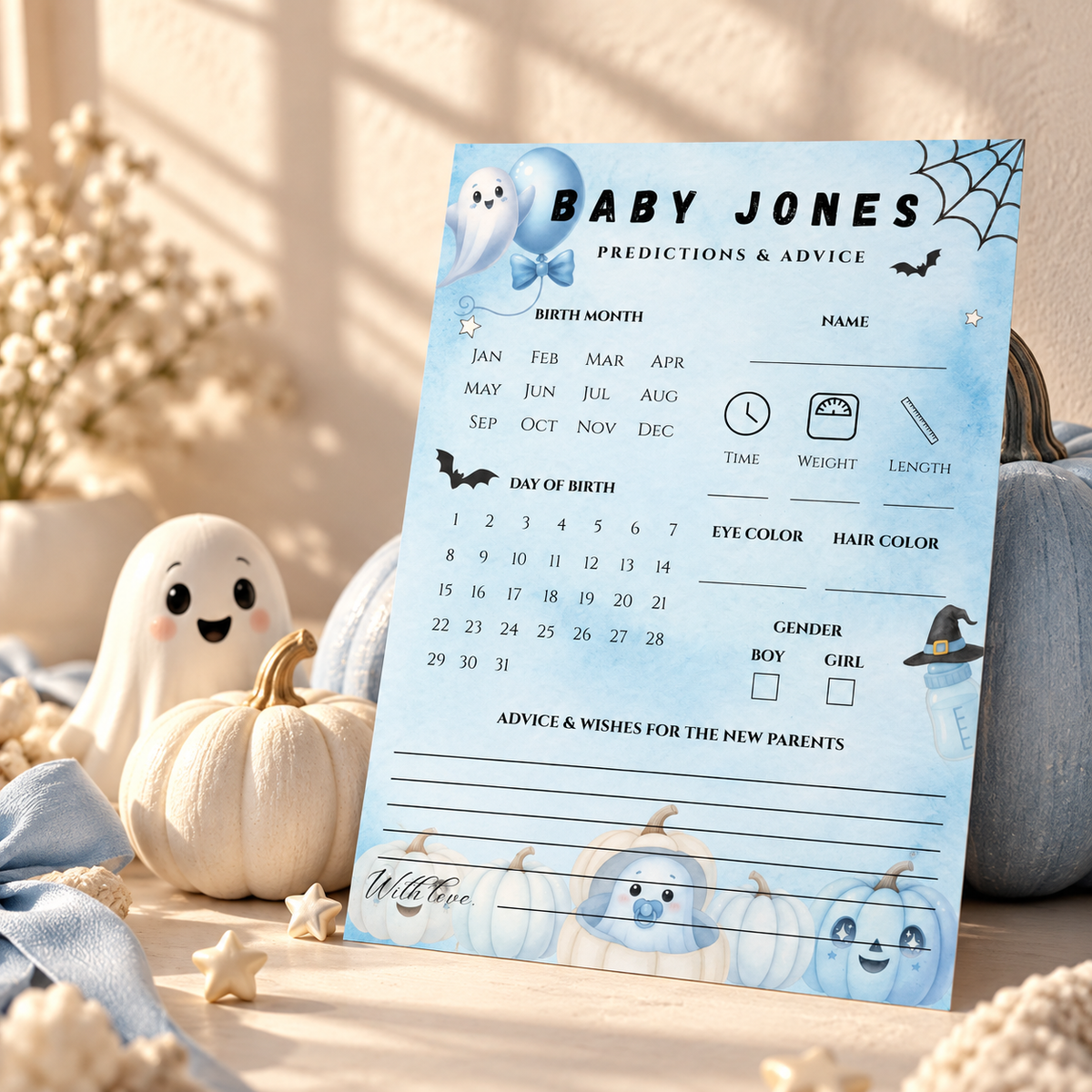 Little Boo Blue Predictions & Advice Card