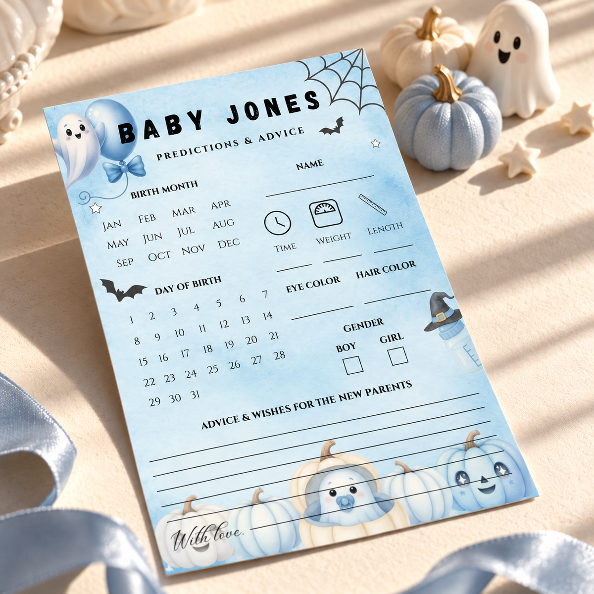 Little Boo Blue Predictions & Advice Card