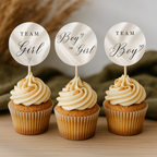 Elegant Gender Reveal Cupcake Toppers