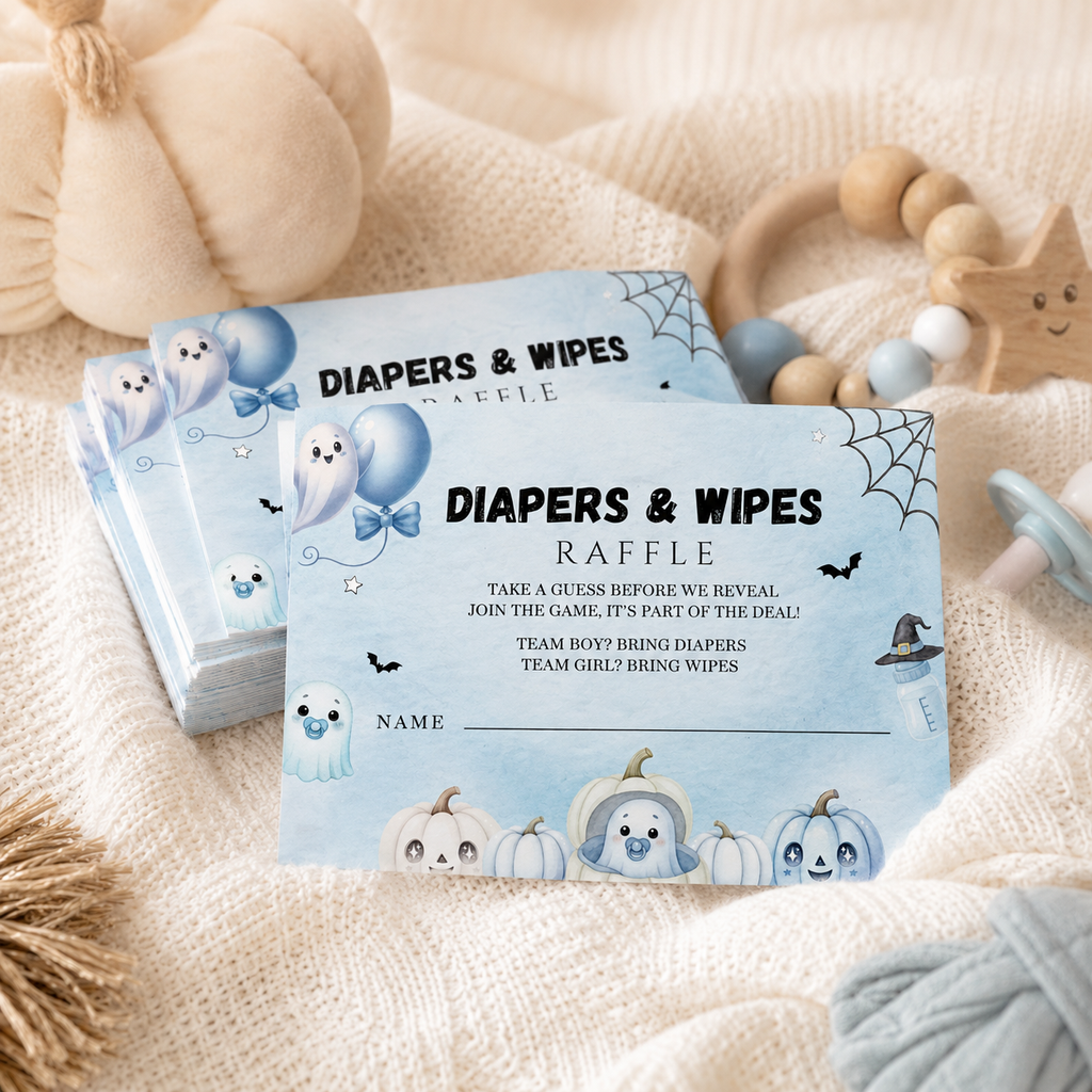 Little Boo Blue Diaper Raffle Card