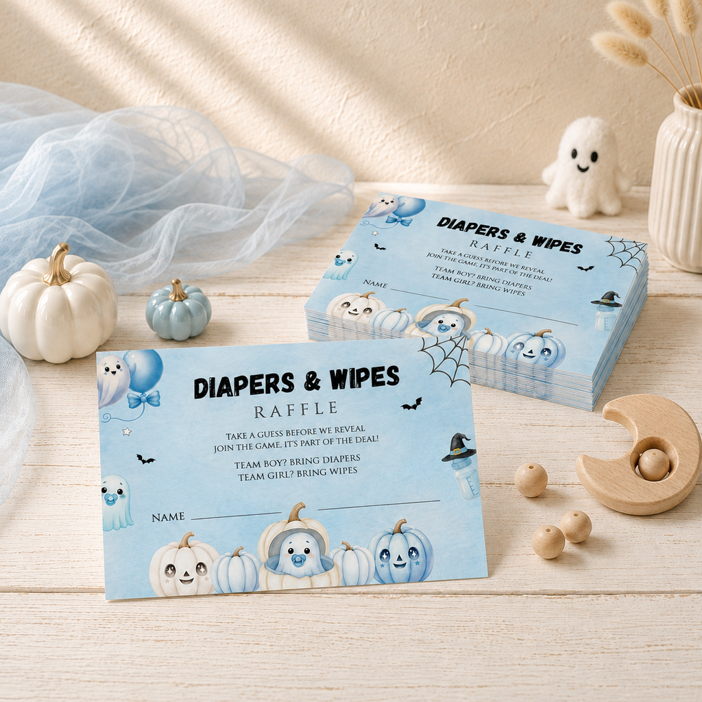 Little Boo Blue Diaper Raffle Card