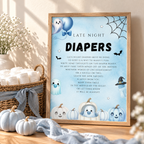 Little Boo Blue Late Night Diapers Sign