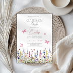Wildflower Garden Butterfly 18th Birthday Invitation