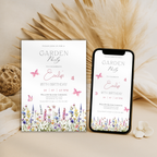 Wildflower Garden Butterfly 18th Birthday Invitation