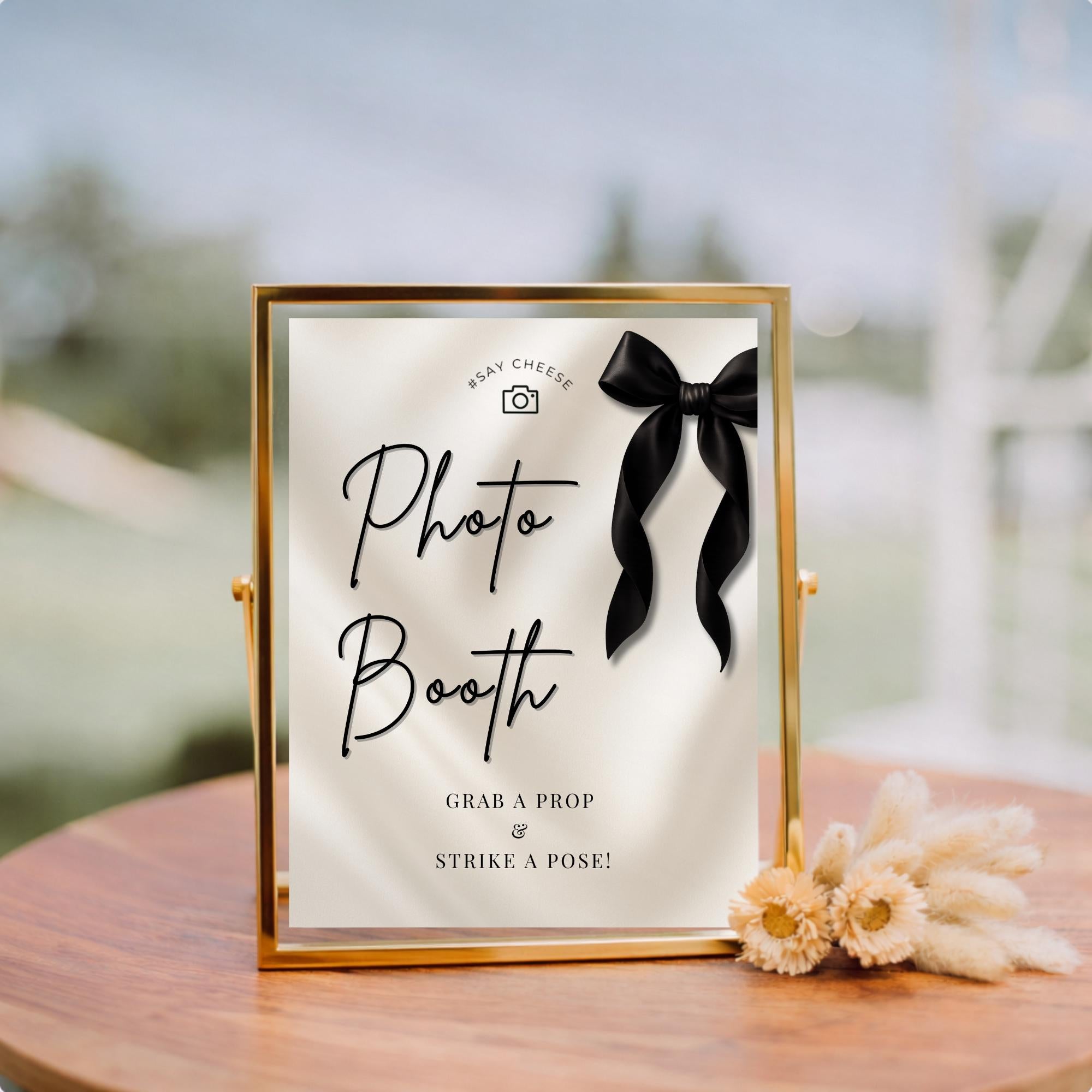 Black Bow Photo Booth Sign