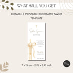 Gold Candle Baptism Bookmark Favor