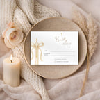 Gold Candle Baptism RSVP Card