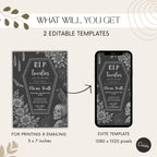 Gothic Halloween Coffin 30th Birthday Invitation