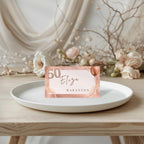 Rose Gold 50th Birthday Place Card