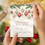 Ornament Christmas Dinner Party Invitation