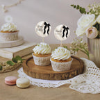 Black Bow Birthday Cupcake Toppers