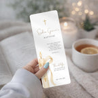 Gold Candle Baptism Bookmark Favor