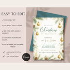 Elegant Christmas Ornaments Dinner Party Invitation