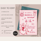 Pin Up Galentines Girls Night Invitation