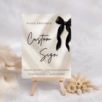 Black Bow Birthday Custom Sign