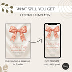 Pink Bow Galentines Party Invitation