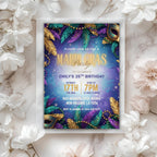 Colorful Mardi Gras Birthday Party Invitation