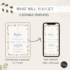 Elegant Wildflower Baptism Invitation with Cross