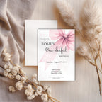 Pink Bow First Birthday Invitation