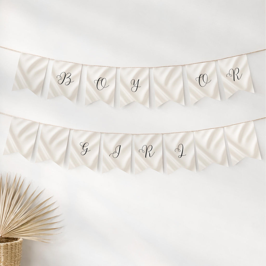 Elegant Gender Reveal Bunting Banner