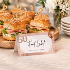 50th Birthday Food Labels Rose Gold