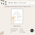 Gold Candle "Sign My Bible" Sign