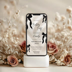 Elegant Black Bow 40th Birthday Invitation