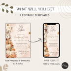 Elegant Boho Friendsgiving Dinner Invitation