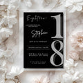 Elegant Black Minimalist 18th Birthday Invitation