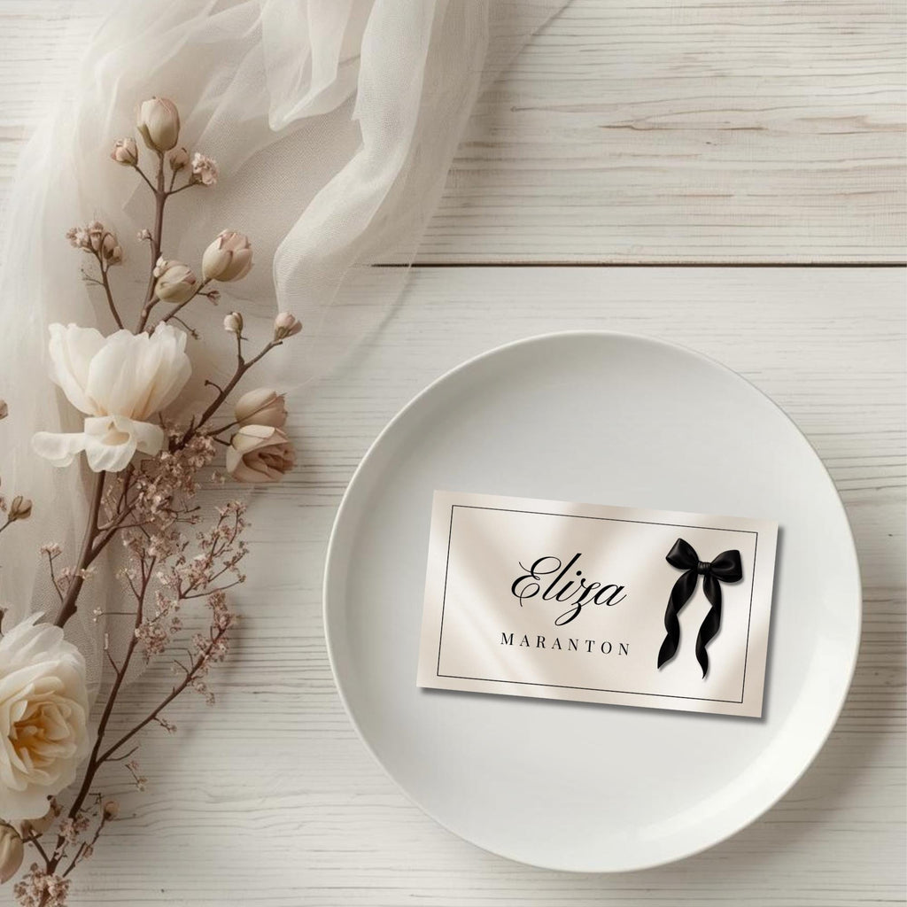 Black Bow Place Cards
