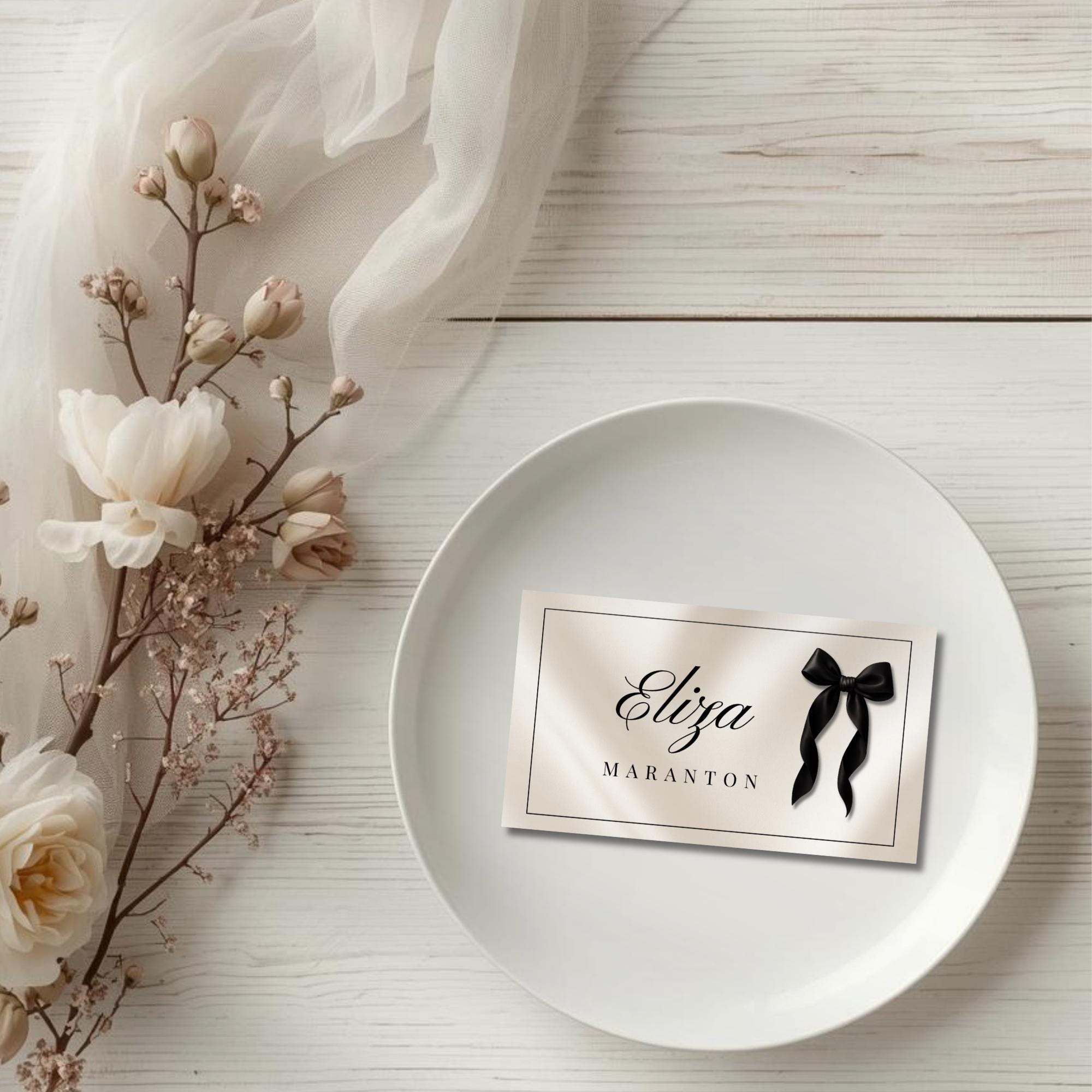 Black Bow Place Cards
