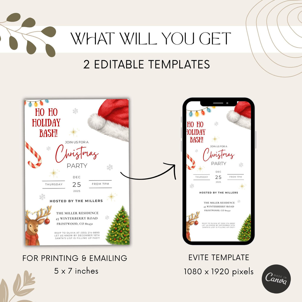 Holiday Christmas Bash Invitation