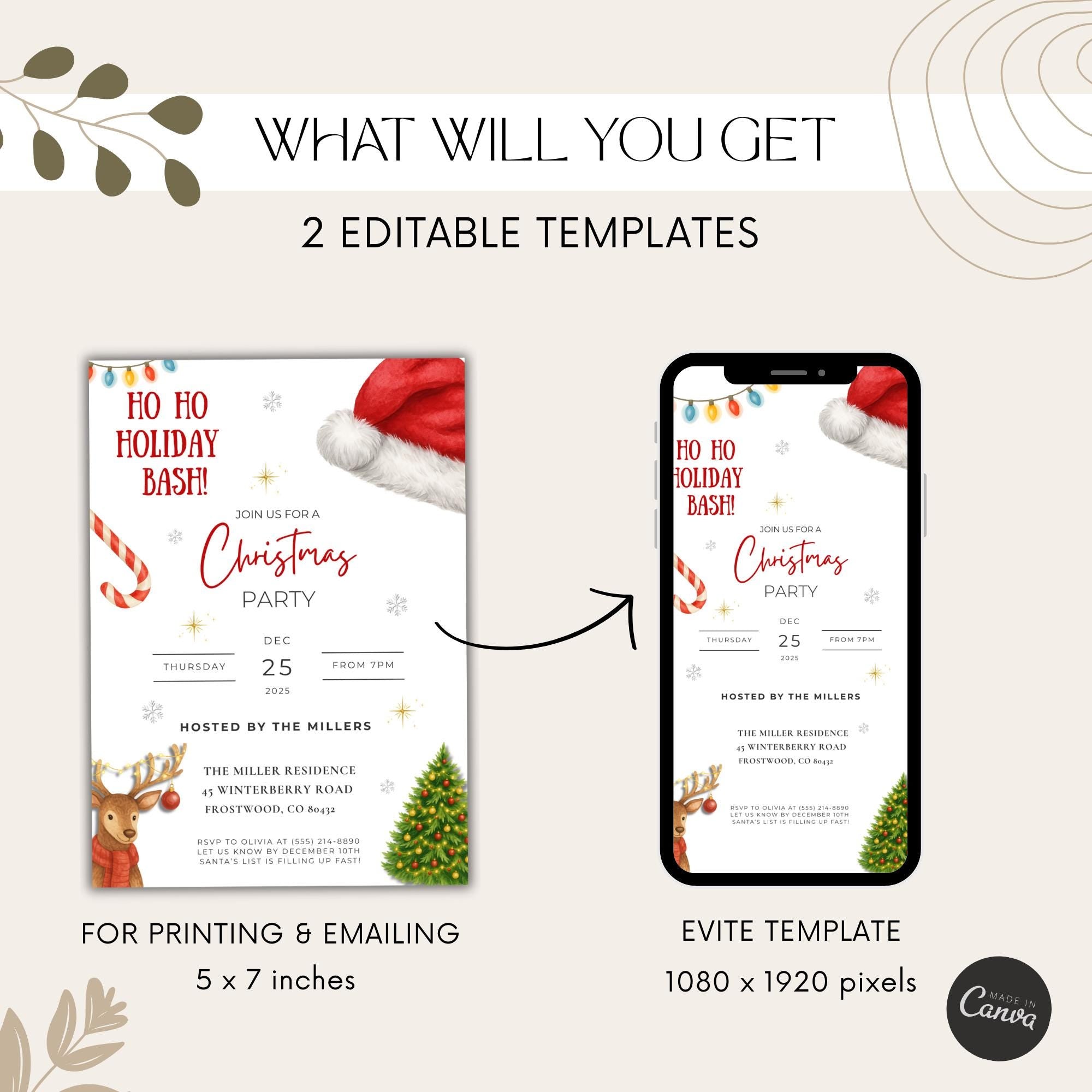 Holiday Christmas Bash Invitation