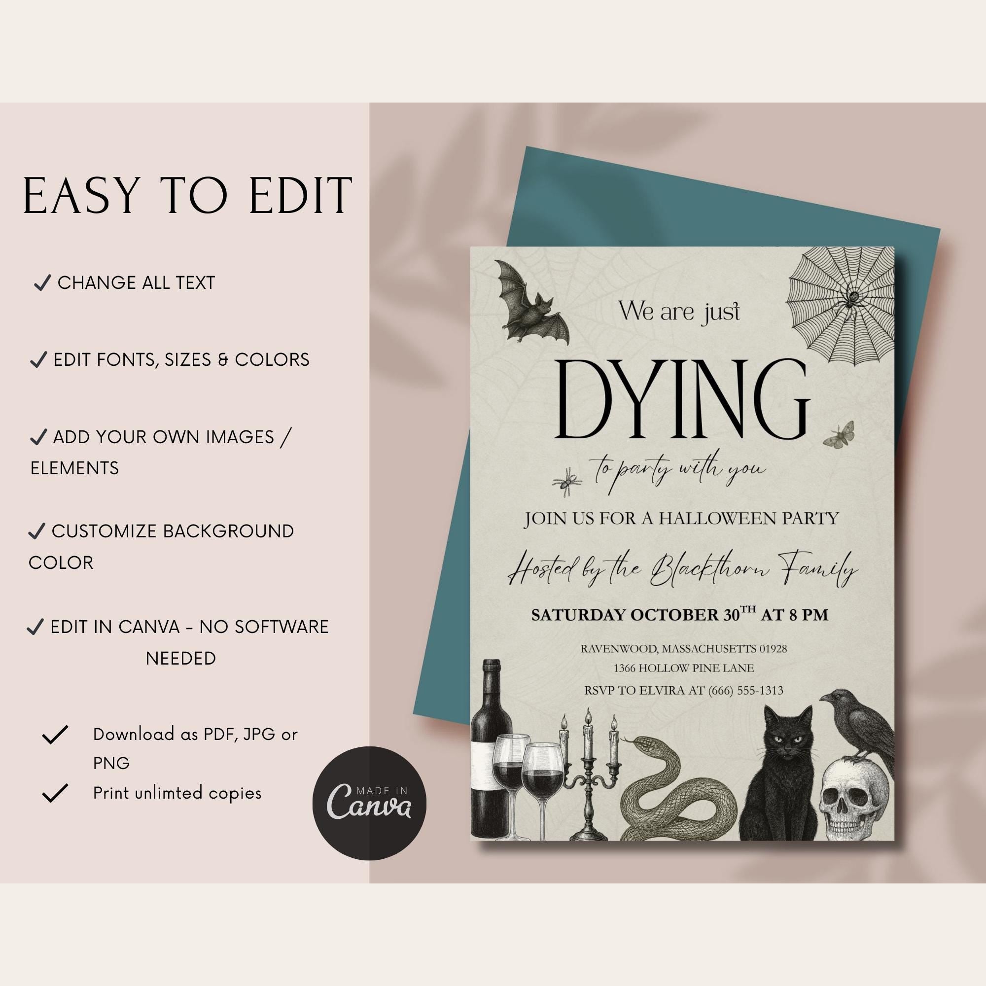 Gothic Halloween Party Invitation