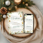 Elegant Christmas Ornaments Dinner Party Invitation