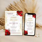 Elegant Red Rose Quinceañera Invitation