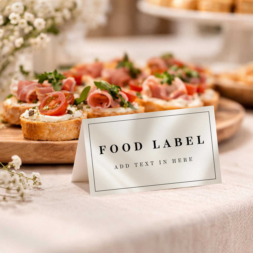 Elegant Black & White Food Labels
