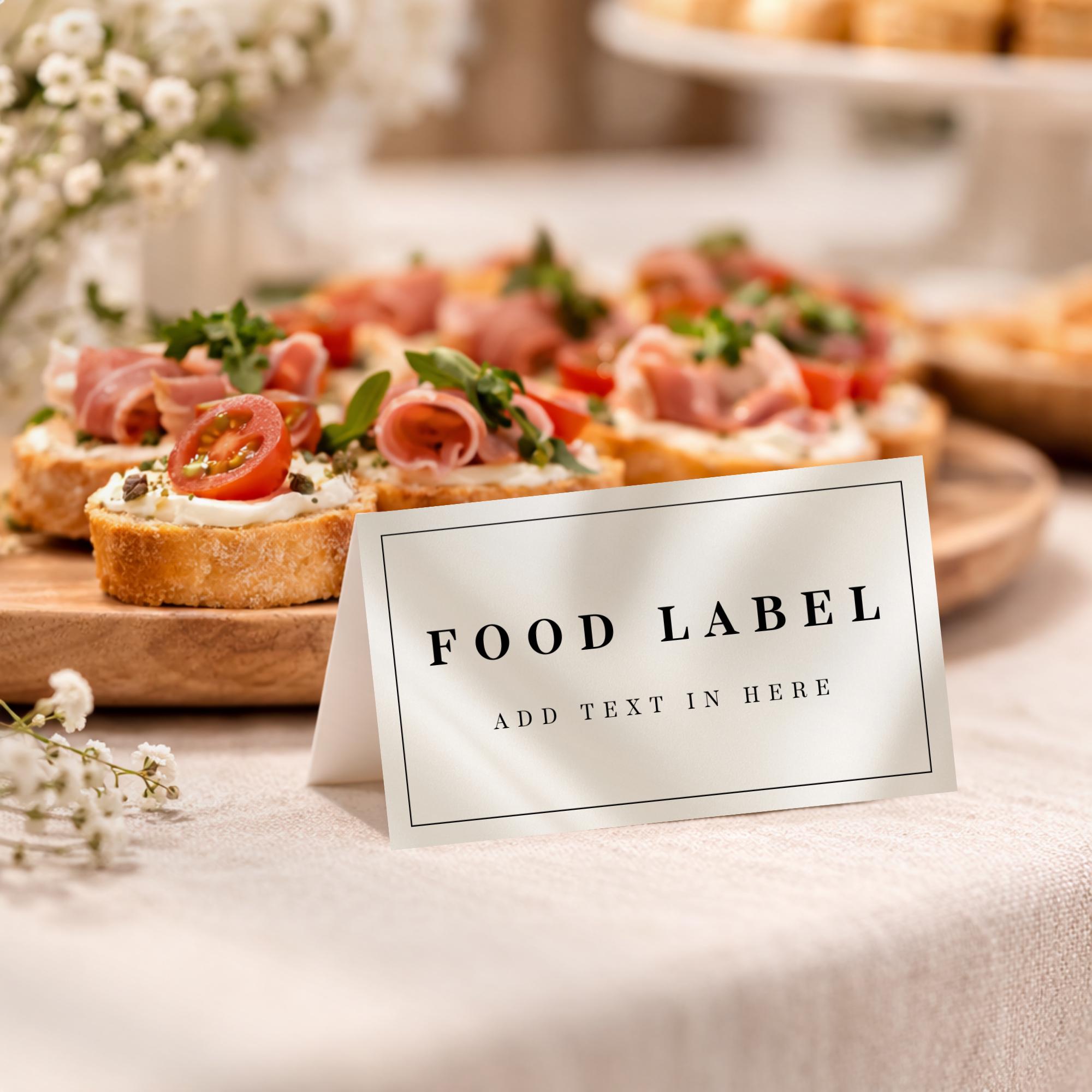 Elegant Black & White Food Labels