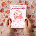 Pink Galentines Girls Night Invitation